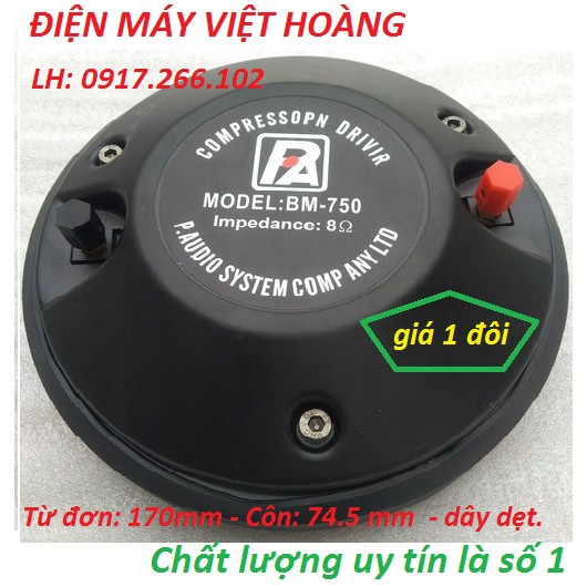 2 LOA TREBLE KÈN 750 PAUDIO CÔN DẸT - CỦ KÈN SÂN KHẤU - GIÁ 2 LOA