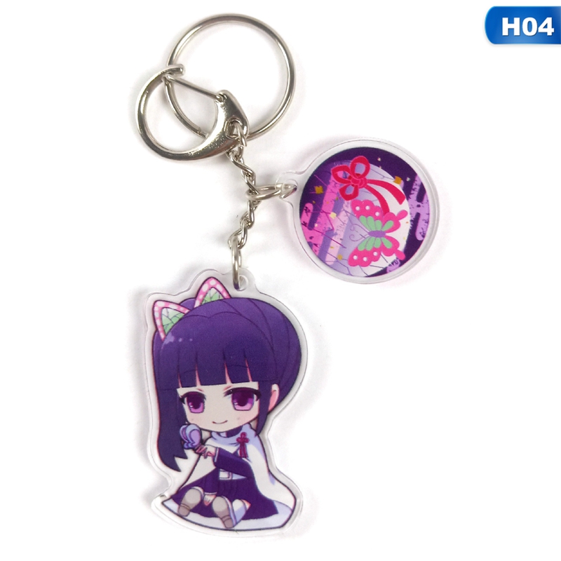 flowersqueen Móc chìa khóa mặt hình nhân vật hoạt hình ngộ nghĩnh