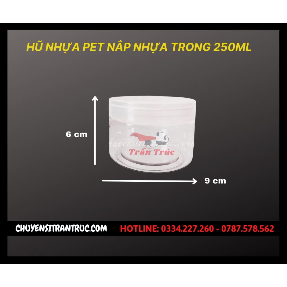 Hũ Nhựa PET Nắp Nhựa Trong Suốt  đủ dung tích 200ml 250ml 300ml 350ml 500ml 750ml