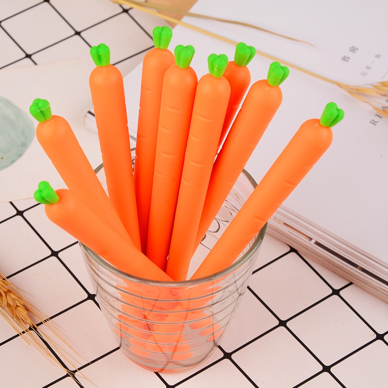 Bút mực gel ngòi 0.5mm hình củ cà rốt xinh xắn đáng yêu