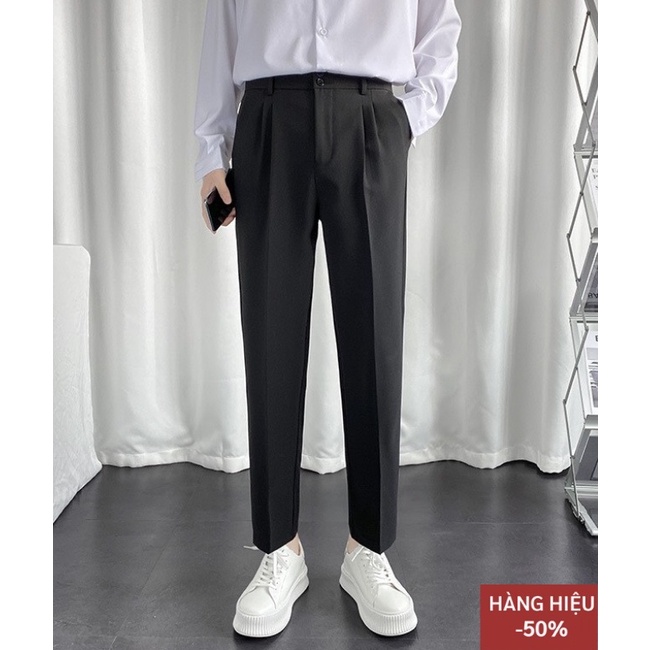 Quần Baggy Nam Azila QA12 Cạp Cúc Ống Rộng Vải Cotton Hàn Co Giãn