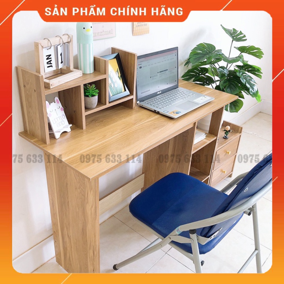 Bàn làm việc kèm kệ sách HỎA TỐCBàn học - Bàn làm việc gỗ MDF thiết kế sang trọng hiện đại và bắt mắt (B1)