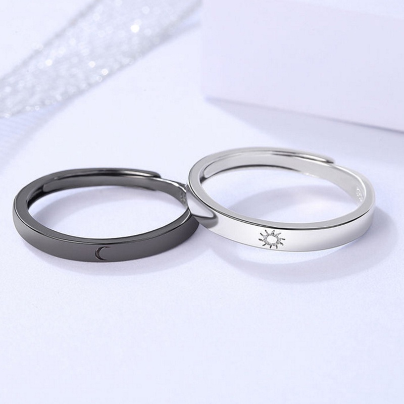 1 Nhẫn Hình Mặt Trăng Mặt Trời Có Thể Điều Chỉnh Kích Thước Cho Cặp Đôi