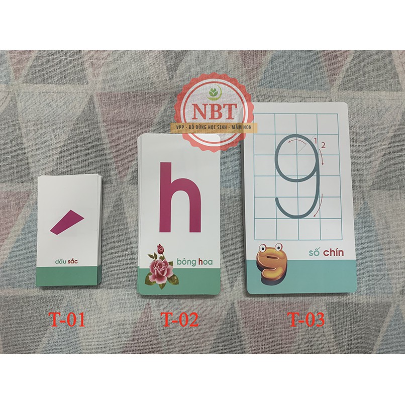 Bộ thẻ học thông minh cao cấp cho trẻ mầm non giúp bé nhận biết chữ cái và số