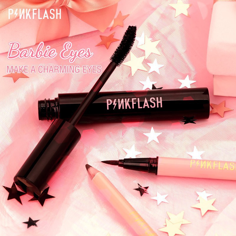 Bộ Bút Kẻ Mắt Và Mascara + Bút Kẻ Mắt Màu Đen Không Thấm Nước PINKFLASH