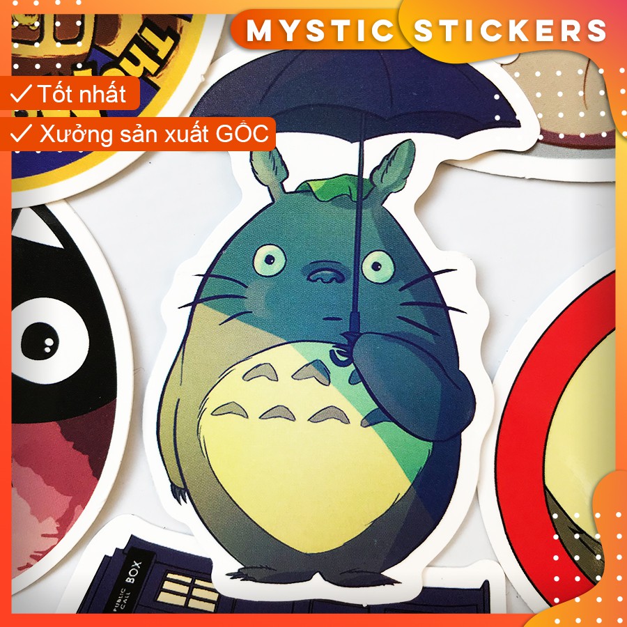 [TOTORO] 50  Sticker chống nước/ trang trí,dán xe laptop mũ bảo hiểm vali...