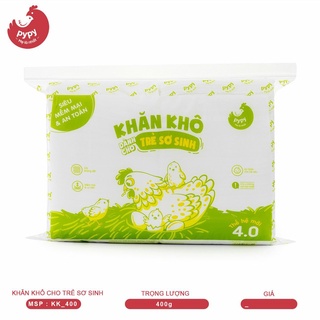 Khăn Khô Dành Cho Trẻ Sơ Sinh Cao Cấp PYPY - Gói Mới 400g - Siêu Mềm Mại, Không Xổ Lông