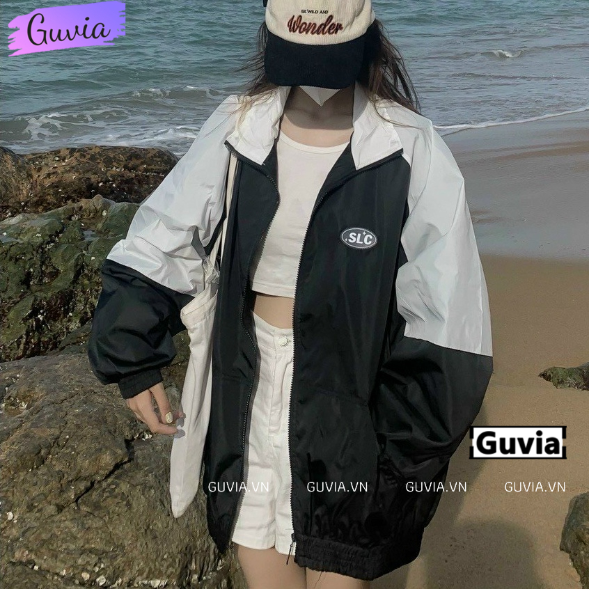 Áo Khoác Dù SLC Lớp Form Rộng Nam Nữ Unisex, Áo Gió Bomber Bóng Chày Chống Nắng Ulzzang GUVIA