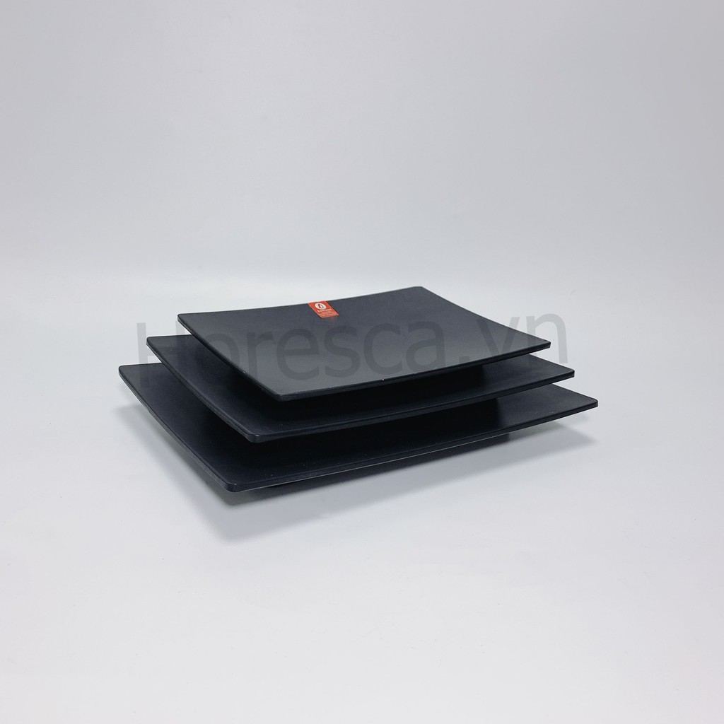 Đĩa Chữ Nhật và Đĩa Vuông SUPERWARE Nhựa Phíp 100% Melamine Đen Nhám - Black Color