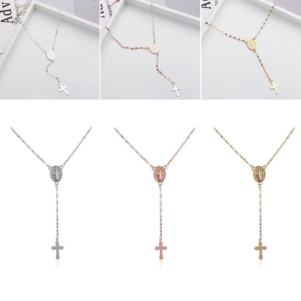 ME Vòng cổ Mạ Vàng Hồng Mặt Thánh Giá Đức Mẹ Mary