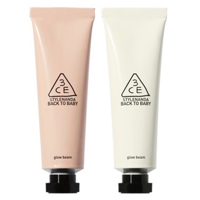 Kem lót 3CE BACK TO BABY GLOW BEAM màu Hồng/Trắng