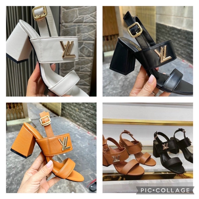 HÀNG VỀ CÓ SẴN!!!Sandal LV 2 quai gót vuông thời trang hàng đẹp cao cấp