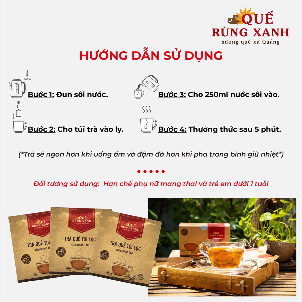 Combo Trà quế, Tinh dầu quế, Nhang nụ quế | Cinnamon | Quế Rừng Xanh - Quế rừng Trà Bồng