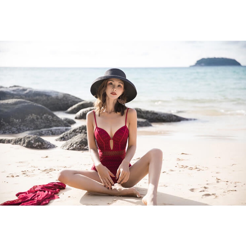 Bikini ren bi cao cấp 20022 - LULIQUEEN - đồ bơi đi biển kèm choàng ren