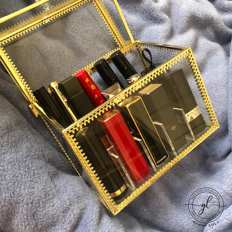 Hộp son 15, 24, 40 ô thủy tinh viền golden sang chảnh