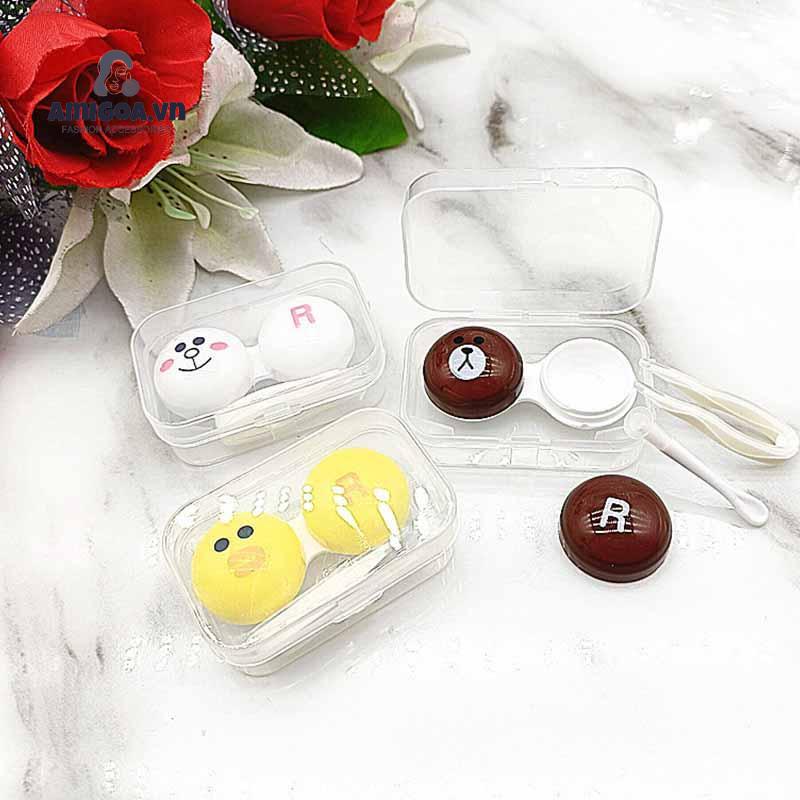 Hộp Đựng Lens Thiết Kế Trong Suốt Nhỏ Gọn Đáng Yêu