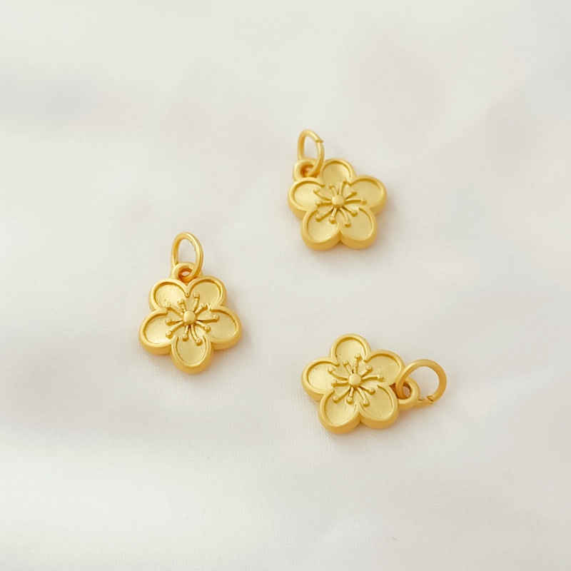 Thẻ Màu Vàng Kim Hình Hoa Đào Nở Dùng Làm Vòng Tay / Dây Chuyền DIY