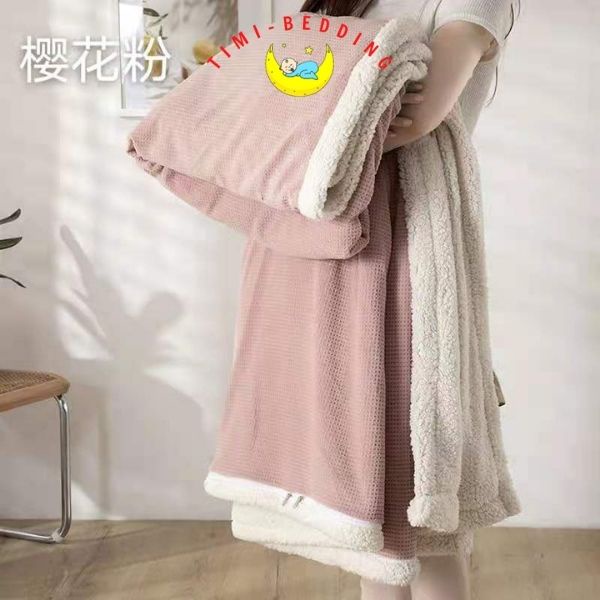 Vỏ chăn lông cừu màu trơn cao cấp có khóa kéo lông ruột 2x2,3m - Timibedding