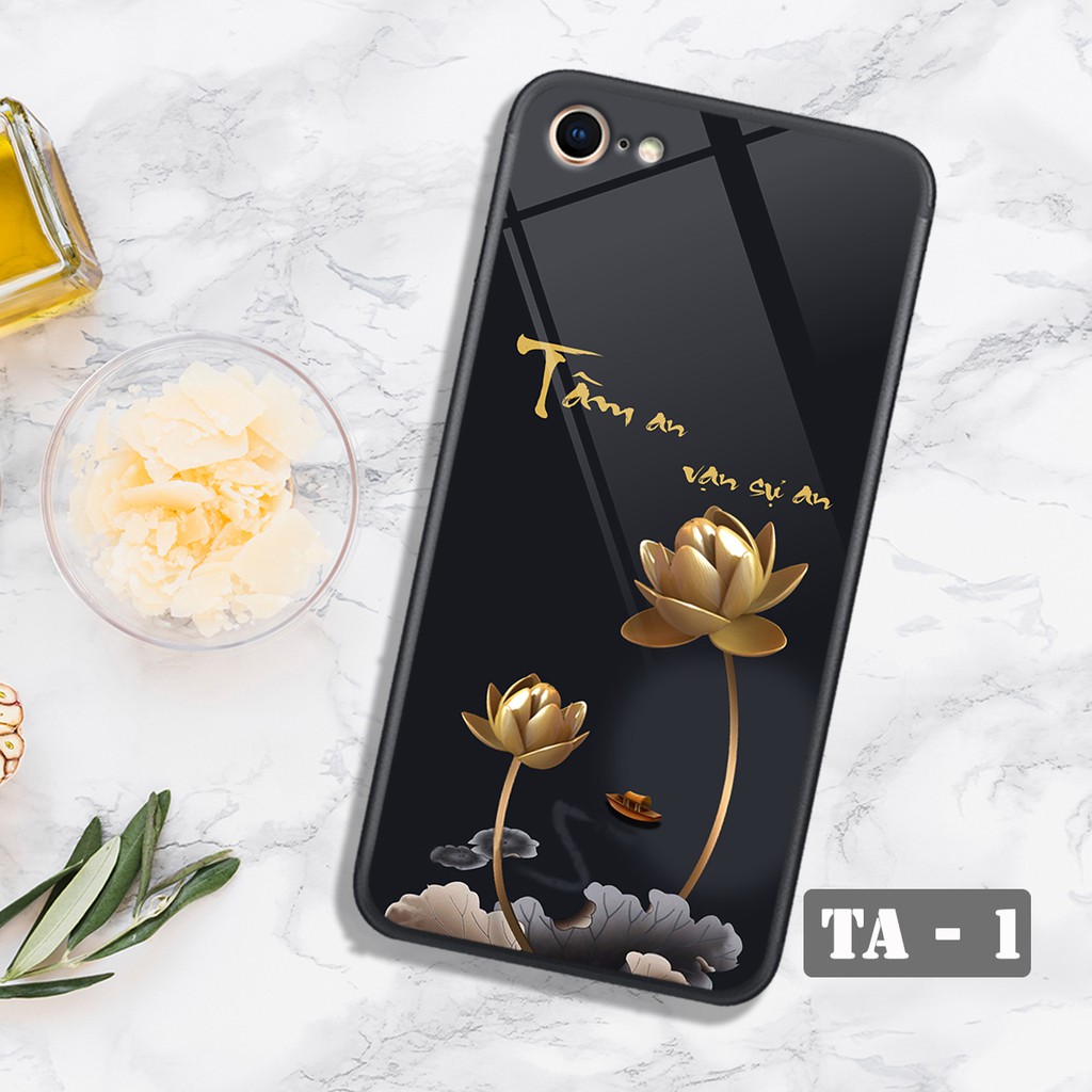 Ốp lưng Tâm An Vạn Sự An - Ốp in iphone 5/5s - Iphone 6/6s - Iphone 7/8 trên mặt lưng kính cường lực in hình tâm an
