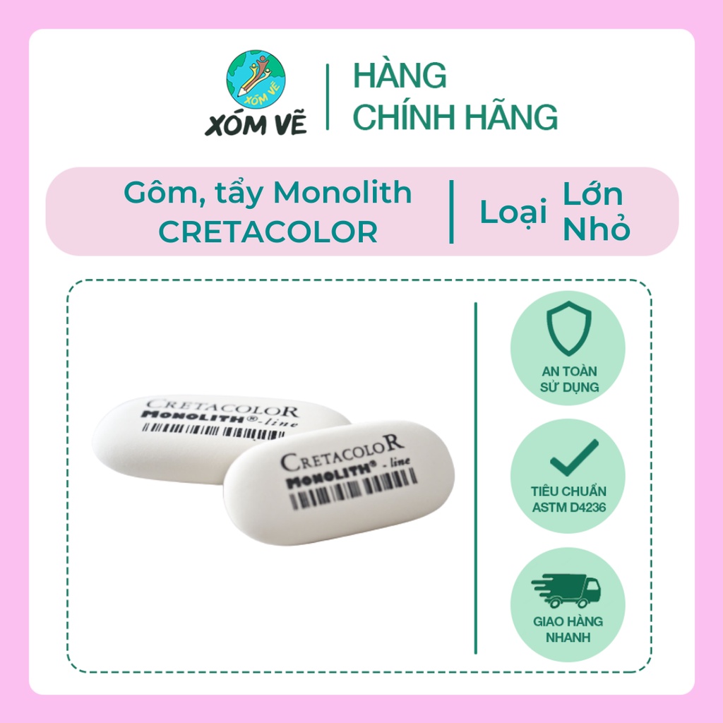 Gôm/tẩy Cretacolor Monolith size lớn, nhỏ