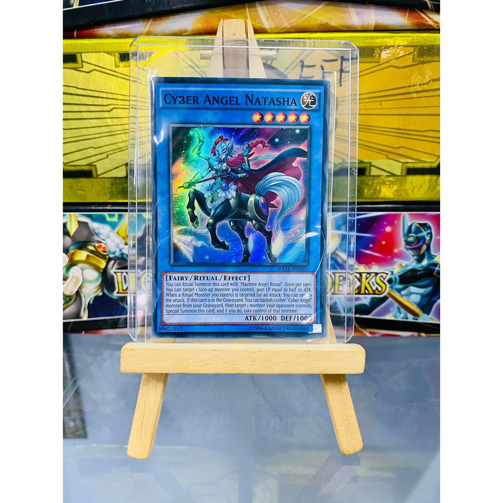 [ Dưa Hấu Yugioh ] Lá bài thẻ bài Cyber Angel Natasha - Super Rare - Tặng bọc bài nhựa bảo quản