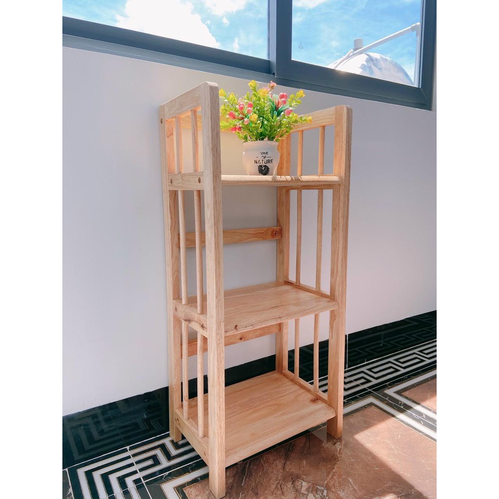 Kệ Sách 3 Tầng Rộng 40cm Sea Decor Gỗ Cao Su Chống Mọt Hiệu Quả
