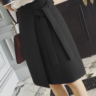 Chân váy đen công sở tà đắp chéo