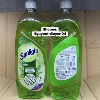 Nước rửa chén bát Sunlight Chai 750g ( sẵn đủ mầu )