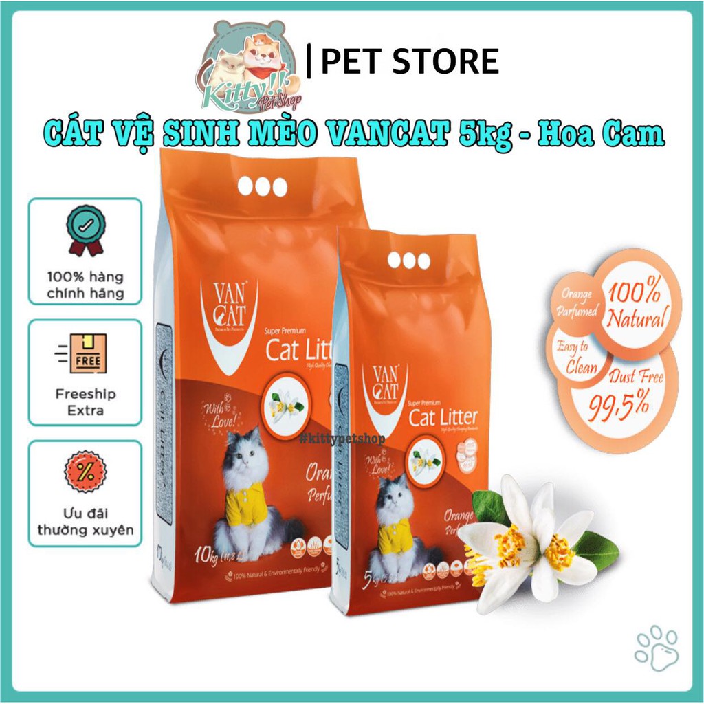 Cát vệ sinh VanCat Cat Litter, cát vệ sinh Thổ Nhĩ Kỳ, cát vệ sinh khử mùi, siêu vón, không bụi - Kitty Pet Shop