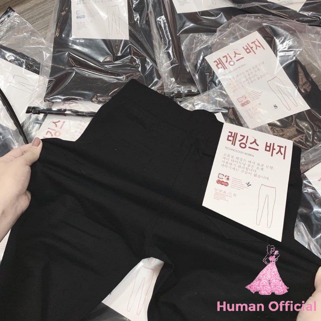 Quần legging nữ Human cạp cao nâng mông xuất hàn siêu co giãn cao cấp dáng dài | BigBuy360 - bigbuy360.vn