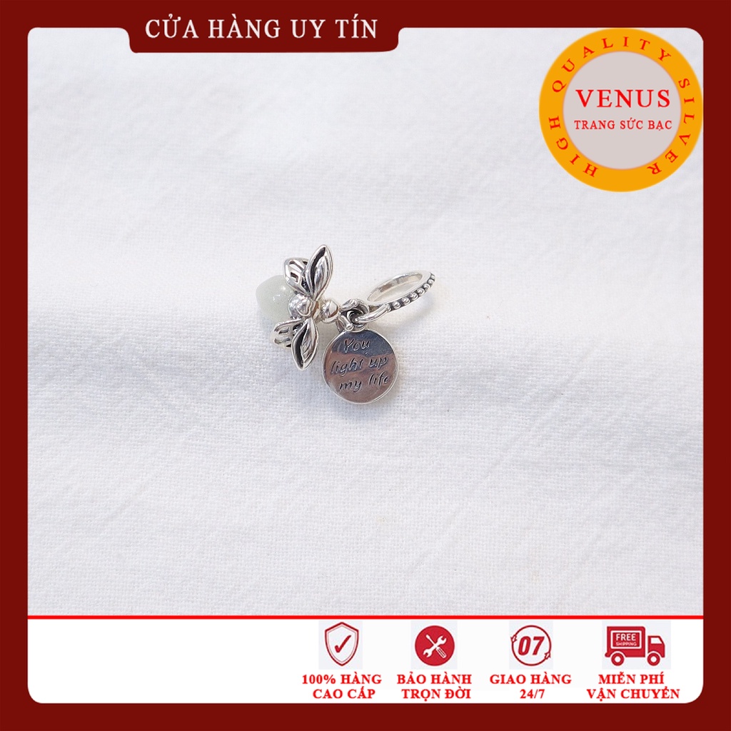 Charm đom đóm phát sáng- Bạc 925 cao cấp- Trang sức bạc Venus