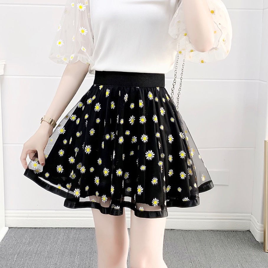 2021 Girls Short Skirt Korean Fashion Trend Sweet Little Daisy Puffy A-line All-match Western Skirt< | BigBuy360 - bigbuy360.vn