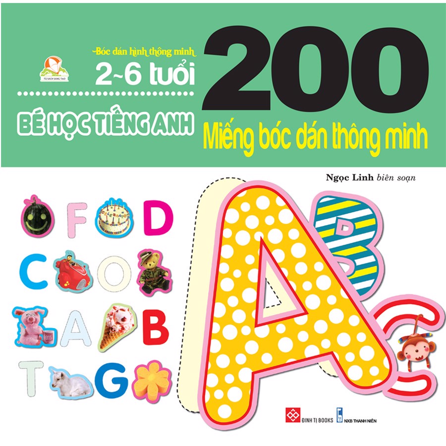 Sách - Học tiếng Anh cho trẻ 2 - 6 tuổi - 200 miếng bóc dán thông minh - Bé học Tiếng Anh