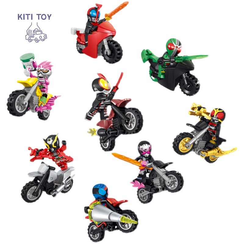 Lắp ráp 8 nhân vật siêu nhân kamen rider Masked Rider kèm xe máy 82232