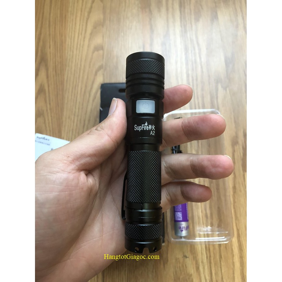 Đèn pin led siêu sáng Supfire A2 pin Lithium, sạc USB –