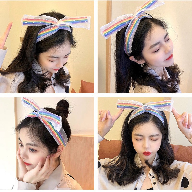 Băng Đô Họa Tiết Ngôi Sao Cầu Vồng Xinh Xắn Thời Trang Hàn Quốc