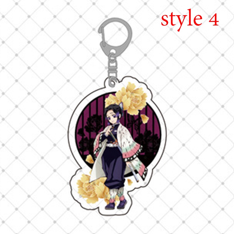 Móc khóa Demon Slayer Kimetsu No Yaiba bằng acrylic in hai mặt dùng để trang trí