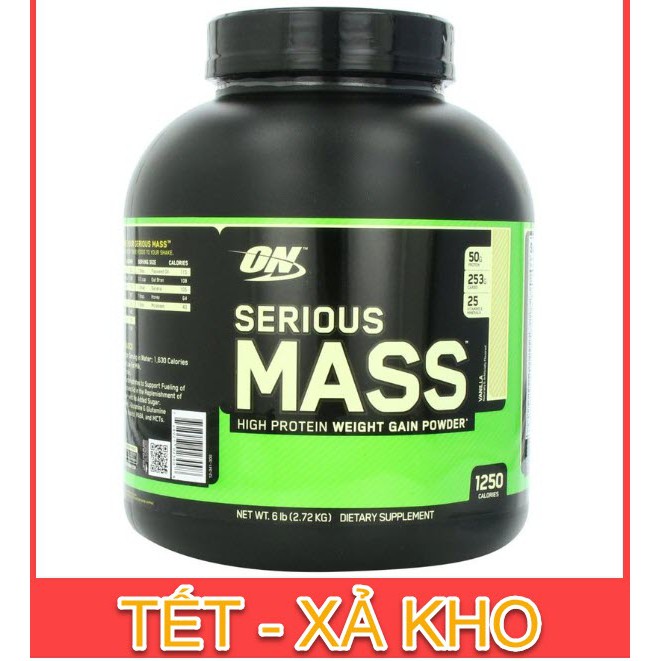 Sữa Tăng Cân Cho Người Gầy On Optimum Nutrition Serious Mass 6 lbs (2.6 kg) [100% USA] [FREE SHIP + CHÍNH HÃNG]