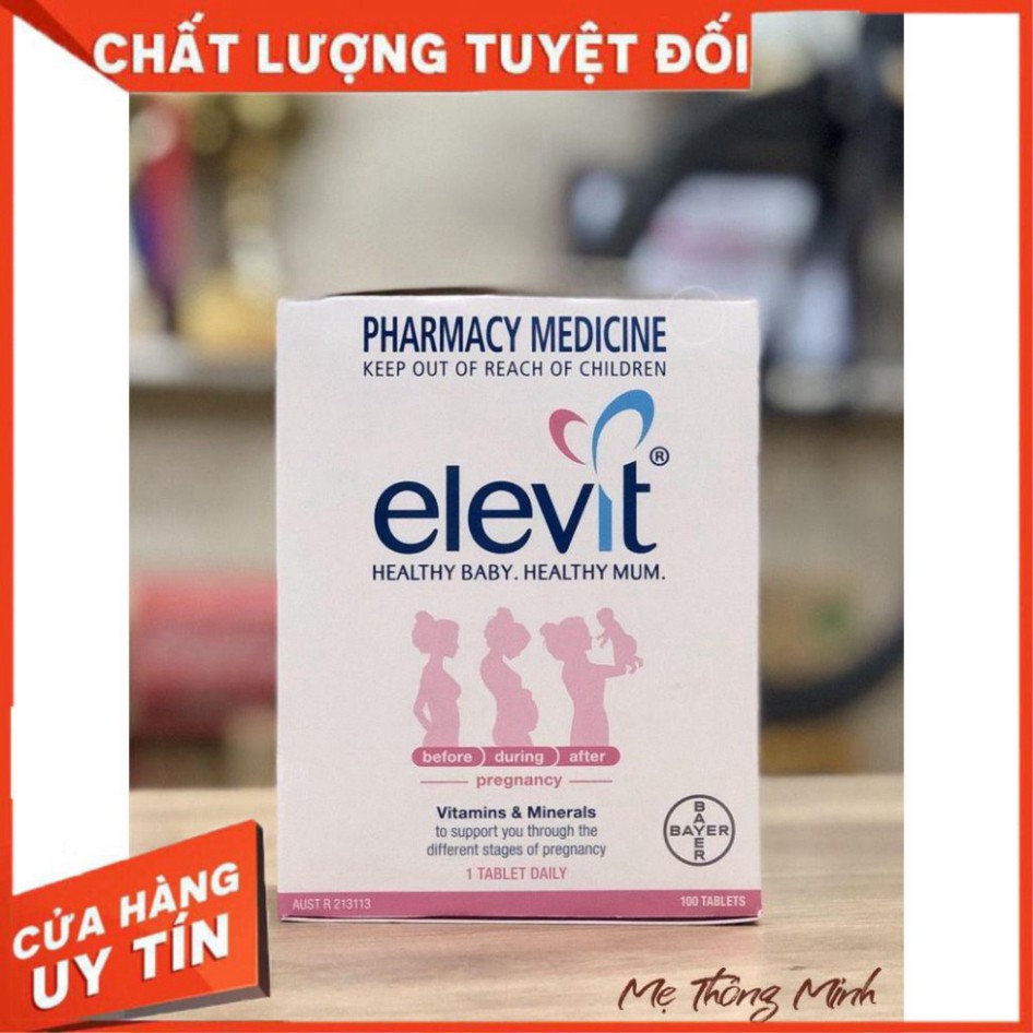 VÔ DỊCH TẦM GIÁ (FREESHIP+QUÀ+CHUẨN AIR) Elevit Úc - Vitamin Tổng Hợp cho bà Bầu 100 viên (Date mới nhất) - Xuất xứ Úc V