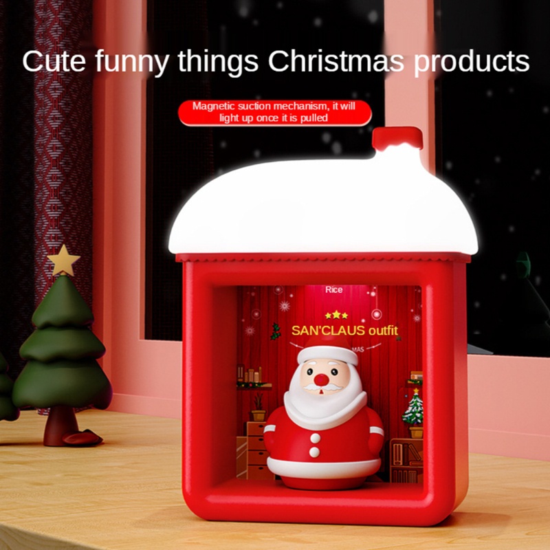 Đèn Ngủ LED Sạc Cổng USB Hình Ông Già Noel / Người Tuyết / Mèo Hoạt Hình Dễ Thương