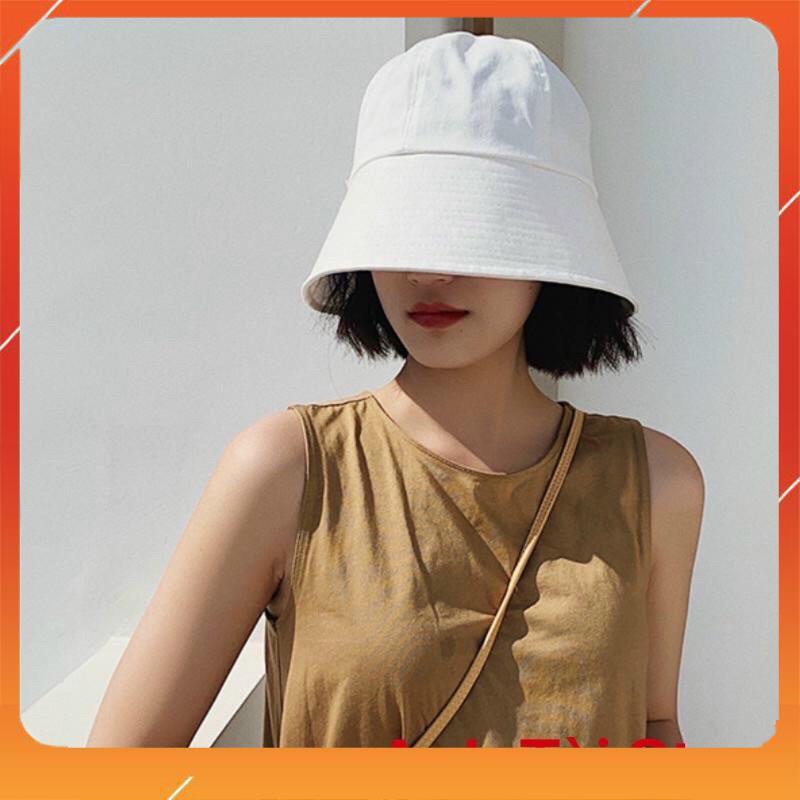 Nón bucket vành cụp trơn nhiều màu phong cách Ulzzang Unisex AN 444