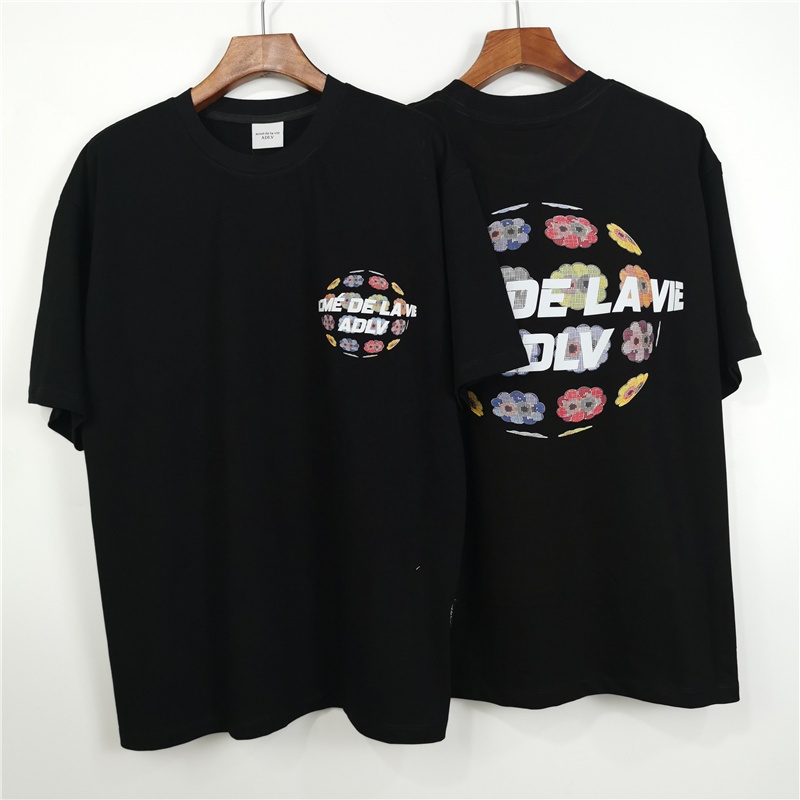 ADLV Áo Thun Tay Ngắn Dáng Rộng Vải Cotton In Họa Tiết Hoạt Hình Thời Trang Cho Nam Và Nữ