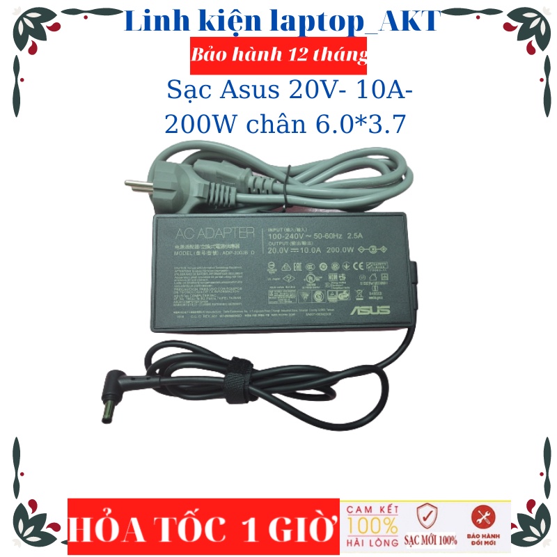 Sạc Asus 20v- 10a- 200w- ZIN chân 6.0x3.7mm Asus Gaming A15 Fa506Qm Ga503Qr Asus Rog G531GT FX505GT FX705G G15 G512