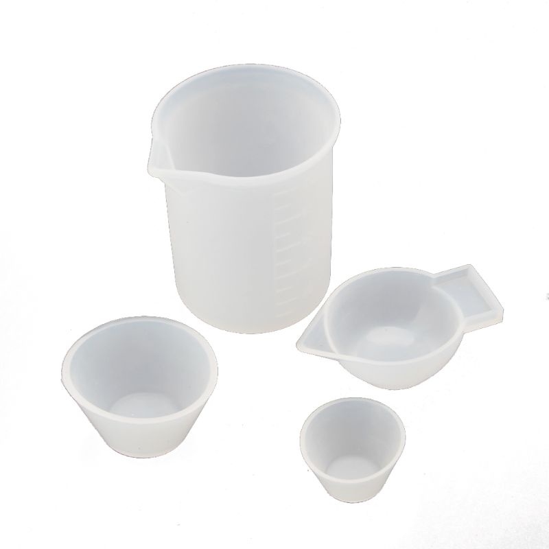 Set 4 Cốc Đo Lường Bằng Silicone Epoxy Resin Không Dính Tiện Dụng DIY