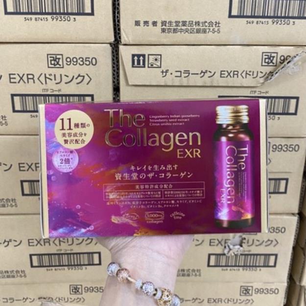 1 thùng Nước uống The Collagen Shiseido Exr Nhật bản hộp 10 chai 50ml trên 40t(1 thùng)(Cao cấp date xa)
