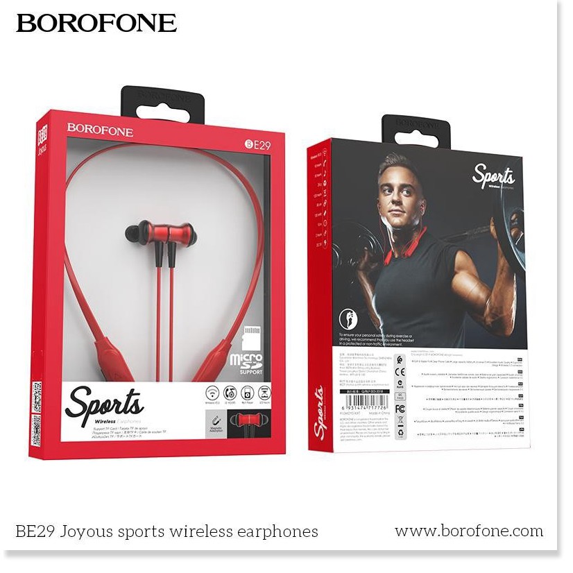 [HÀNG CHÍNH HÃNG]Tai Nghe Bluetooth BOROFONE BE29 Kiểu Dáng Thể Thao V5.0 Tai Nghe Bluetooth Quàng Cổ ,Nghe Nhạc Và Đàm | BigBuy360 - bigbuy360.vn