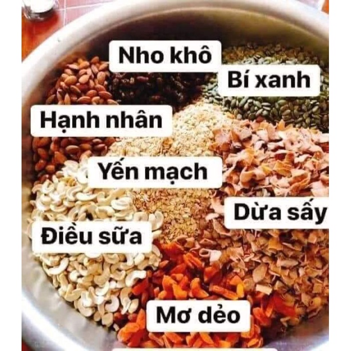 [500g] Ngũ cốc nguyên hạt mix hoa quả khô ko đường