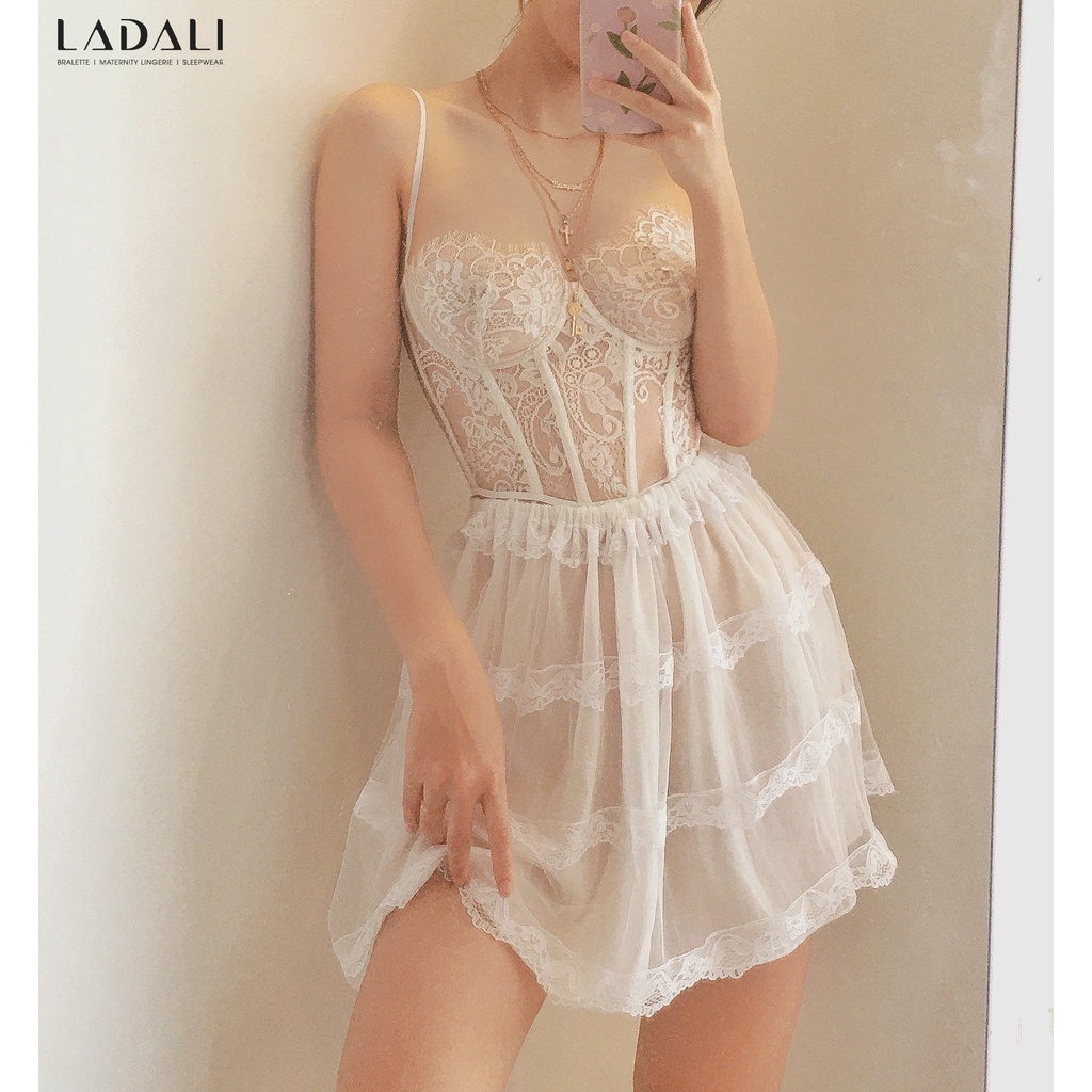 Áo Corset Bra Đồ Lót Nữ Ren Thêu Gọng Đẩy Tạo Khe Quyến Rũ Hàng Thiết Kế Ladali