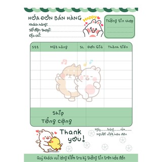 Hóa Đơn in hình cute