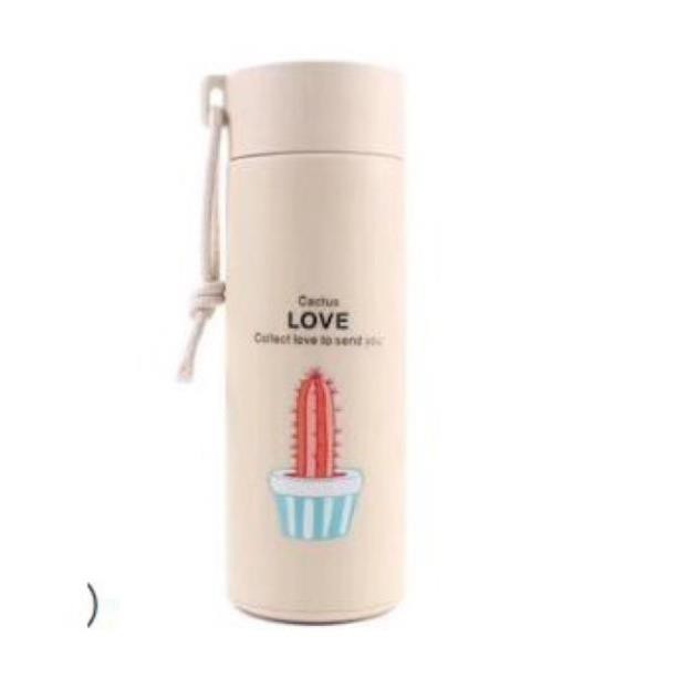 [XẢ KHO+FREE SHIP] Bình nước in hình xương rồng nhiều màu 400ml cute